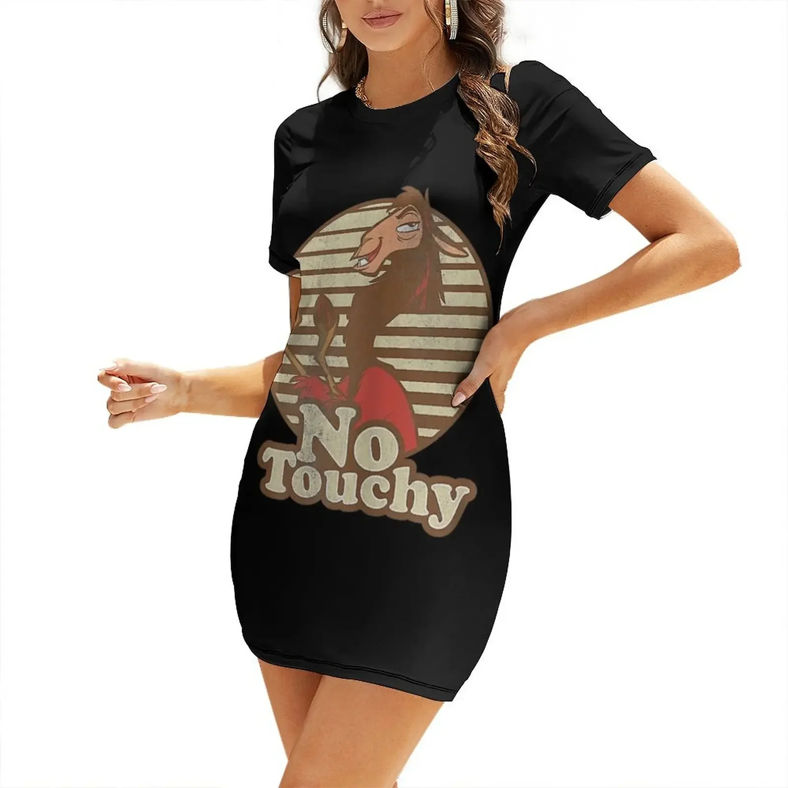 

Emperor's New Groove Kuzco Llama No Touchy Short-Sleeved Dress beach dresses Dance dresses luxury woman party dress Dress