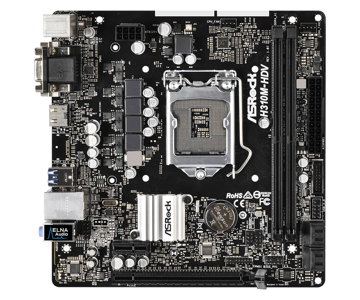 ASRock H310M-HDV Motherboard LGA 1151 Intel H310 DDR4 32GB Micro ATX PCI-E 3.0 USB3.1 support i5-9500F i7-8700 cpu