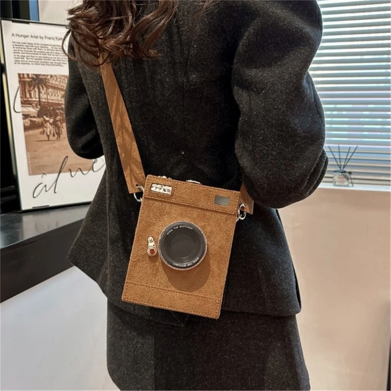 

Unique PU Leather Camera Bag Shoulder Purse Crossbody Pack Eye Catching Appearance for Photography Enthusiasts