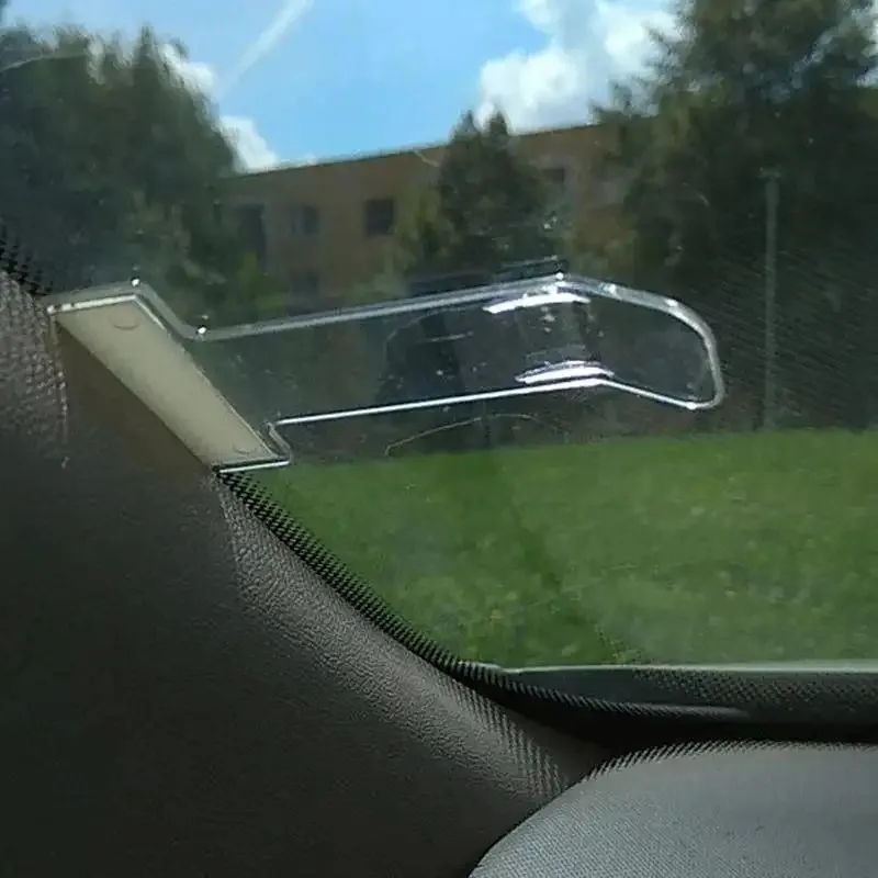 1pc Transparent Car Vehicle Parking Ticket Receipt Permit Card Holder Clip Sticker Windscreen Plastic Universal Car Accessories