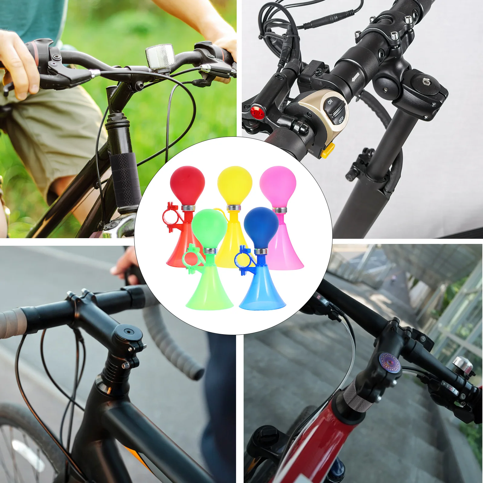 

5pcs Bicycle Air Horn Loud Crisp Sound Bike Bell For Mountain Road Folding Bikes Cycling Safety Accessory Durable Handlebar Bell