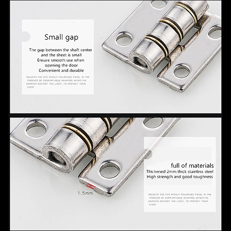 رشاقته 304 الفولاذ المقاوم للصدأ مصغرة مفصل صغير فضفاض جودة عالية دائم شقة الصامت المفصلي لأبواب الألومنيوم باب الحمام #6