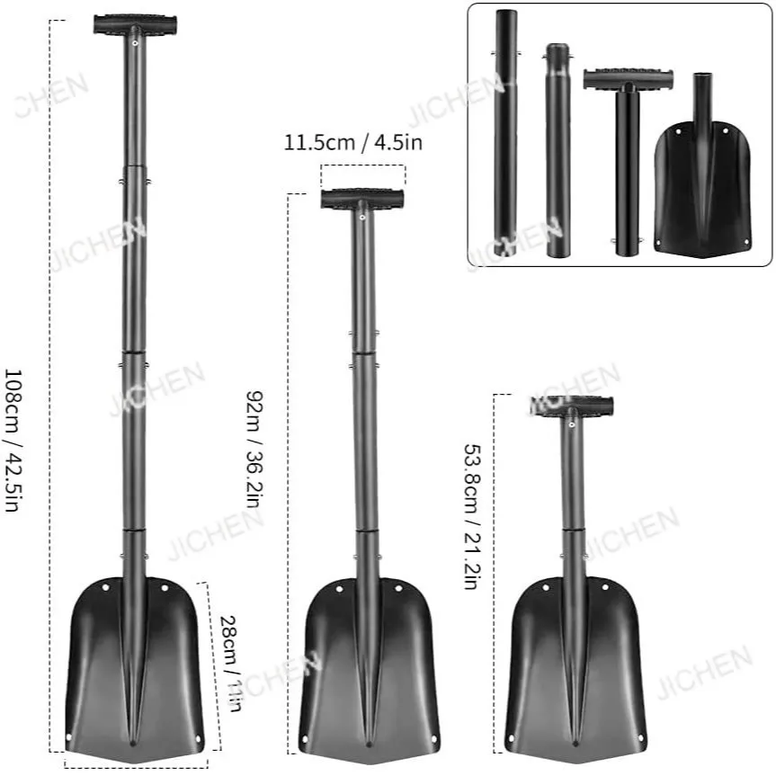 

Алюминиевая лопата для уборки снега из сплава оксида алюминия, телескопическая, для использования на улице, для помощи при стихийных бедствиях, многофункциональная, для экстренных ситуаций