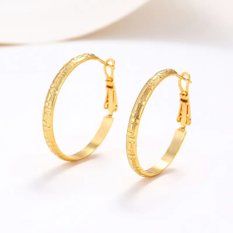 Wholesale--- 25 30 40  mm XP Metal Cold Sexy Big Hoop Earrings for Women Fashion Jewelry Gold Plated 24 k