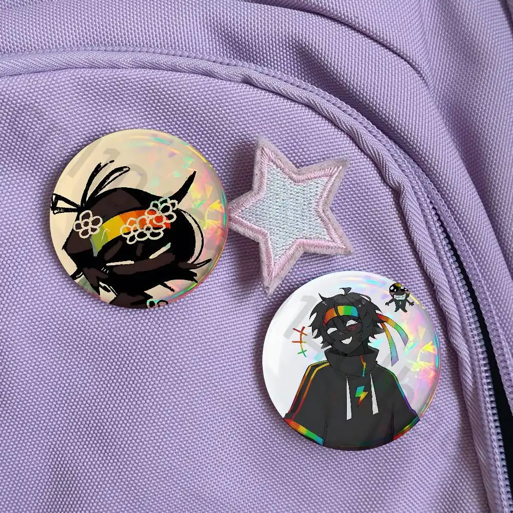 S-Spokeishere. Pins 58mm Cute Cartoon Badge Handmade Brooches for Backpack Accessories Jewelry Gifts