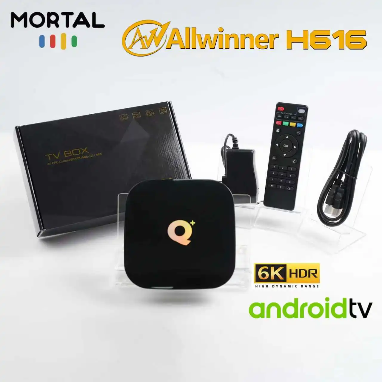 Mortal Android TV Box Android 10 Q Plus Allwinner H616 Cortex A53 4K HDR 10 YouTube WiFi2.4G2G RAM 32G ROM Network Player