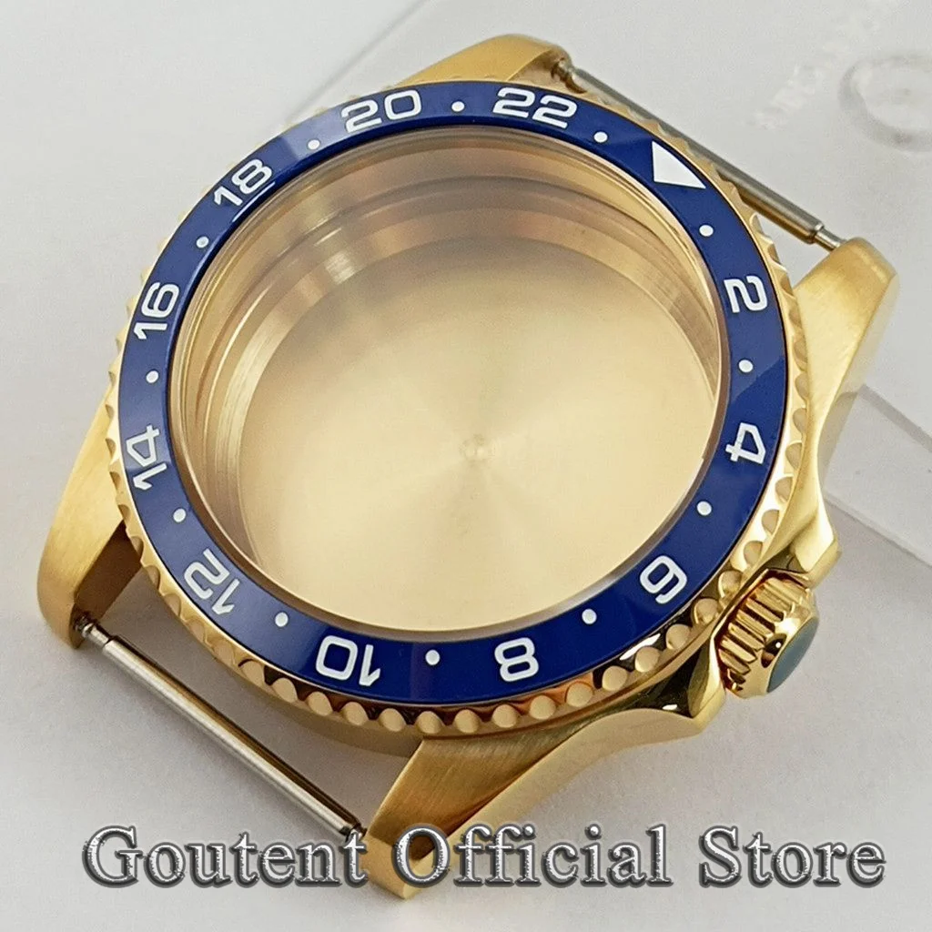 NONE Goutent 36mm Saphirglas Uhrengehäuse schwarz Keramik gmt Uhr Lünette passen nh34 nh35 nh36 eta2824 pt5000 miyota 8215 821a Uhrwerk 6