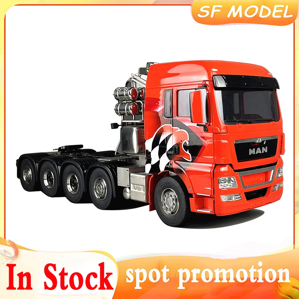 Tamiya 1/14 RC MAN 10X10 Heavy Duty Trailer with Rear Wheel Steering Tail Light RC Car Model Toy