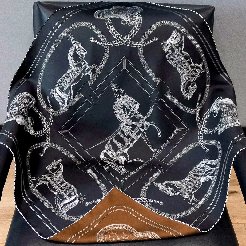 حك وشاح حريري النساء 90 سنتيمتر ساحة عصابات الفاخرة المصممين الرقبة والأوشحة شالات منديل 35 "x 35" الأم هدية AB طباعة