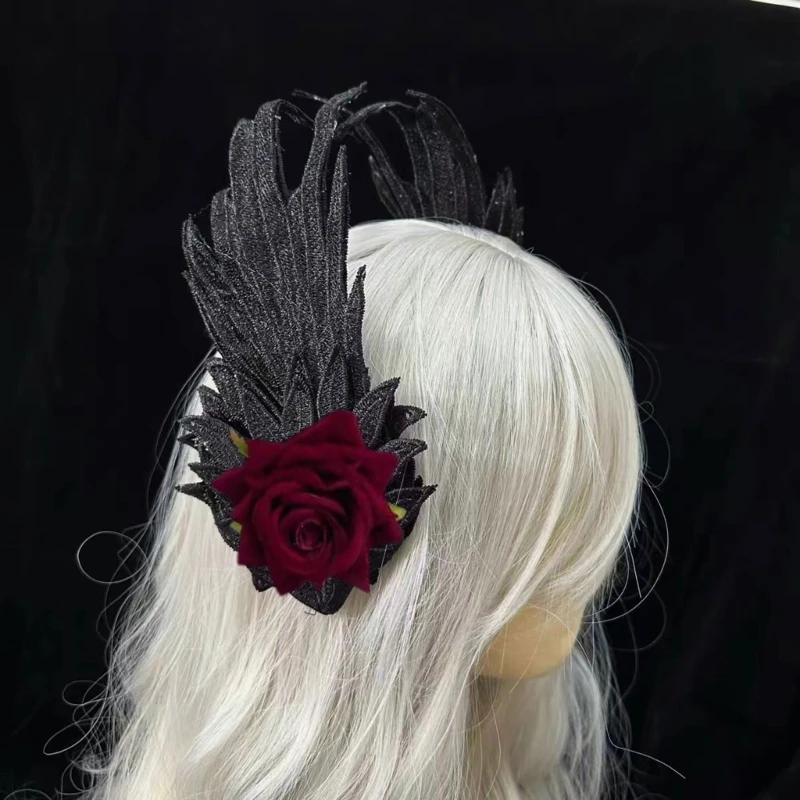 Women Stylish Embroidered Angel Wing Hair Clip Multifuntional Party Headdress for All Ages Unique Wing Hairpins Hair Ornaments