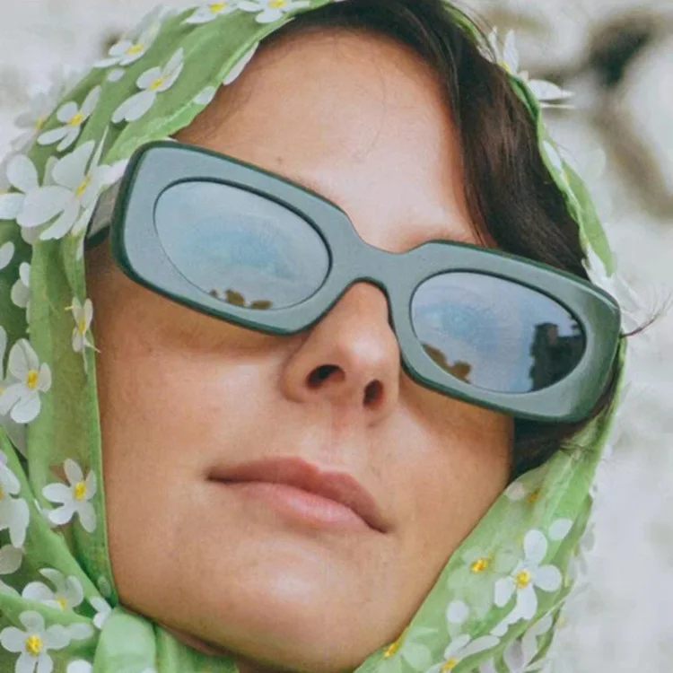 Vintage-Sonnenbrille mit quadratischem Rahmen, modisch, trendig, heiß, für Männer und Frauen, beliebt, Retro-Hip-Hop, weiblich – Detail 3