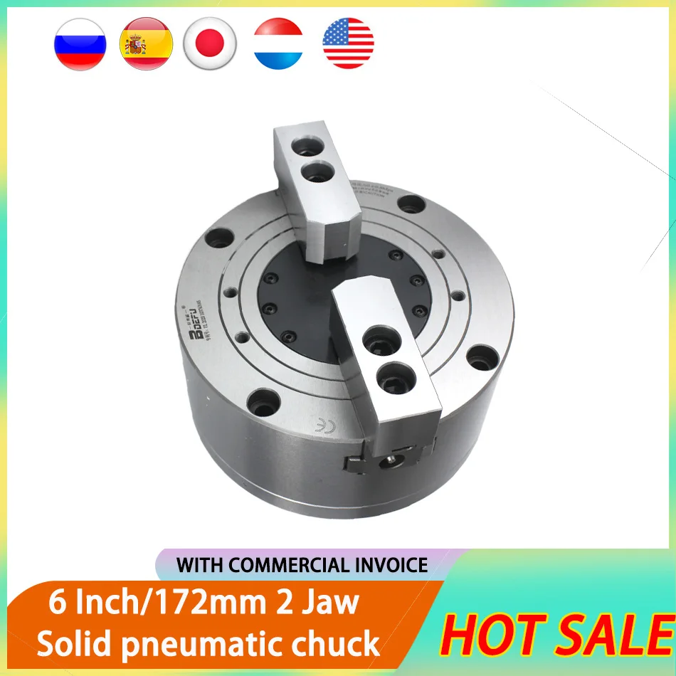 

Solid 2-jaw Pneumatic Chuck 6 Inch 172mm KS06-2 For Air CNC Lathe Machine Tool Rotating Power Chuck Fixture Complete Set