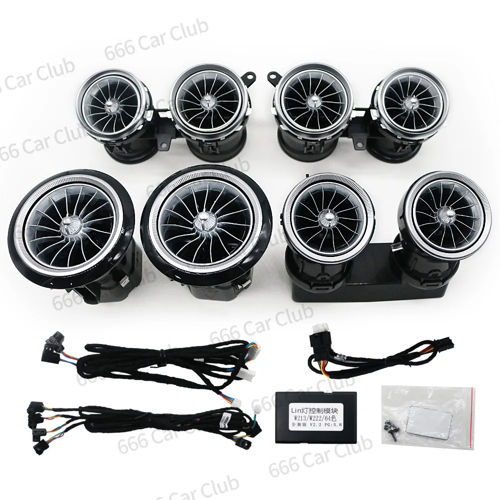 3/64 Kleur LED Ventilatieopeningen Voor Mercedes Benz W205 W213 W222 W117 W176 X156 W206 W167 Omgevingslicht turbine Nozzle Decoratieve Lamp
