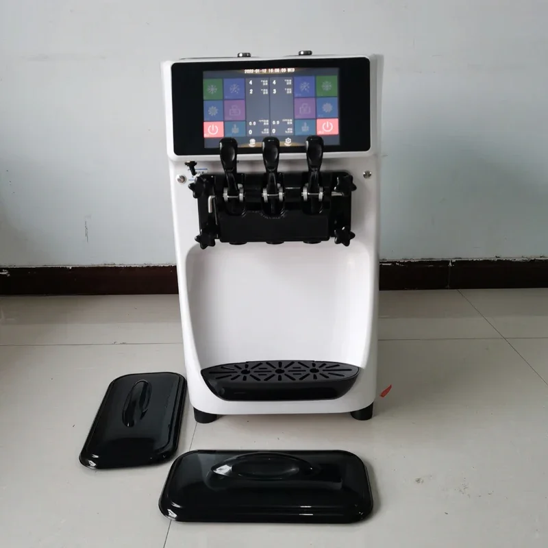 Commercial Ice Cream Machine 6.48-8.64Gal/H 6L*2 Hoppers1200W Countertop Soft Serve Ice Cream Yogurt Machine