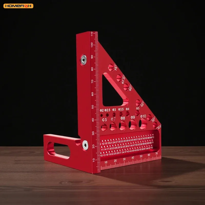 

Durable Aluminum Alloy Woodworking Square Protractor - Miter Ruler with Dowel Pins for Angle Scriber