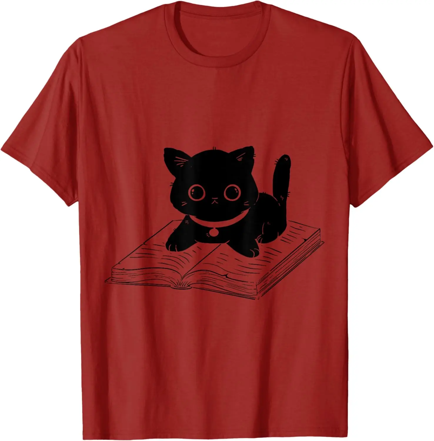 Tshirt Features A Cute Black Cat Reading A Book Design and Is Perfect for Everyday WearSummer Streetwear Aesthetic Clothes