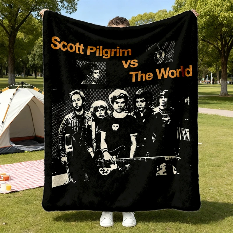Scott Pilgrim Vs The World 2010 Cult Classic Flannel Blanket, Comic Book Movie Flannel Throw