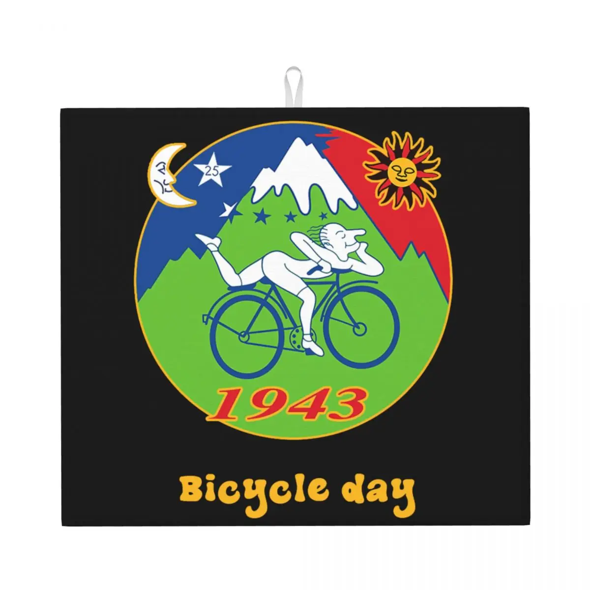 Albert Hofmann LSD Dish Drying Pad Custom Absorbent Bicycles Day 1943 Microfiber Fast Dry Drainer Mats