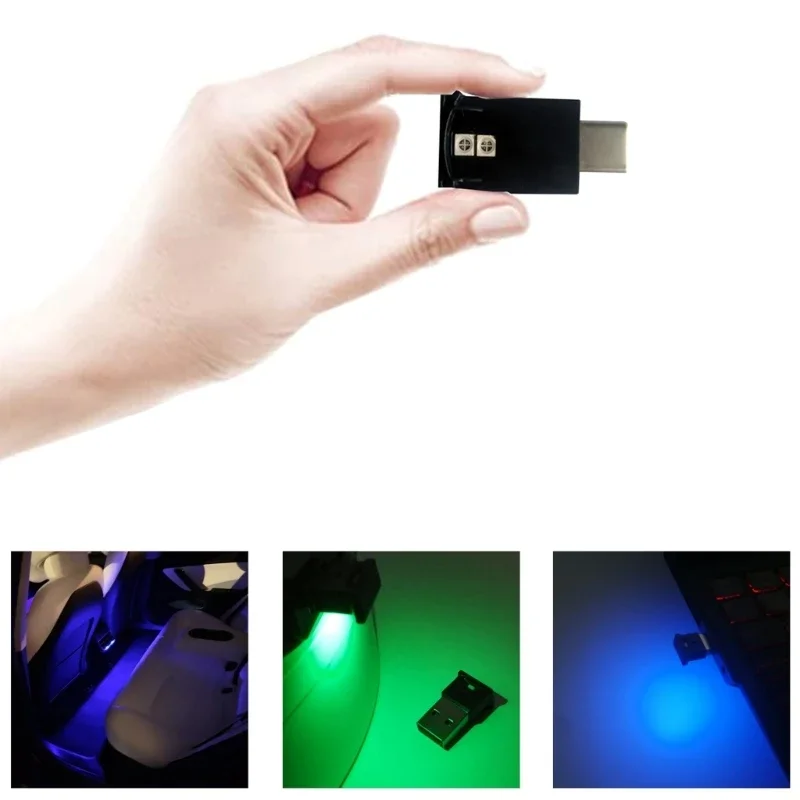Mini LED RGB Light Brightness Adjustable 8 Color Changeable for Car, Laptops, Keyboard Night Lamp X37F