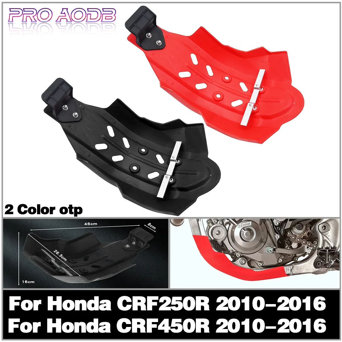 For Honda CRF250R CRF450R CRF 250R 450R 2010 2011 2012-2016 Motocross Engine Cover Guard Plastic Skid Plate Motorcycle Dirt Bike