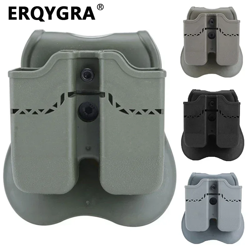 ERQYGRA Tactical Molle Double M92 Magazine Pouch for Glock System Accessories Waist Bag Holsters Hunting Shooting Box