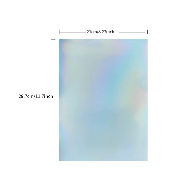 10pcs A4 Holographic Printable Sticker Paper Transparent  Laser  PET Adhesive Paper For Inkjet Printer Waterproof DIY 8.3“×11.7”