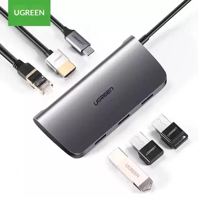UGREEN 50771 6 in 1 USB C Hub 4K HDMI Gigabit Ethernet 60W PD 3 USB 3.0 Multiport Adapter for MacBook Laptop Tablet. view 3