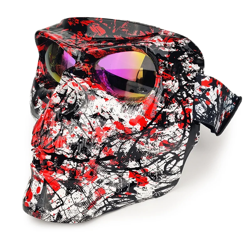 Masque de crâne de moto, lunettes de sport en plein air pour costume de cosplay, accessoires de film