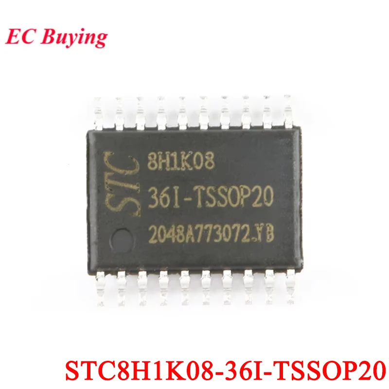 10Pcs/1pc STC8H1K08 8KB STC 8H1K08 STC8H1K08-36I-TSSOP20 Single-Chip 1T 8051 Enhanced Microcontroller MCU Controller ISP