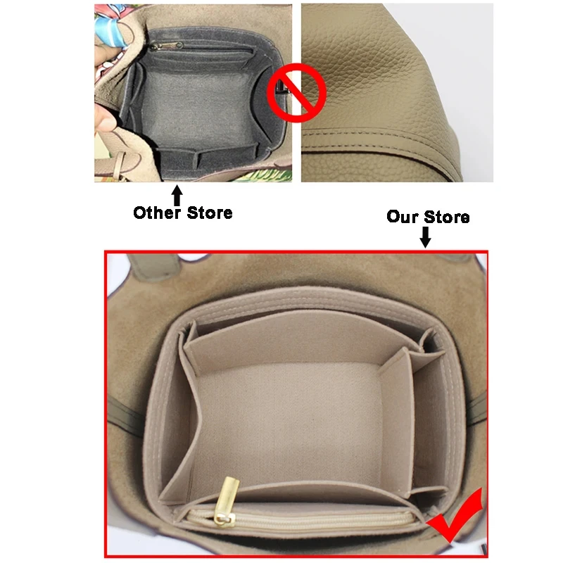 Felt Bag Organizer Sorting Storage Inner Modification Accessories For Hermes Picotin 18 22 26 Bucket Bag Liner Pocket Tank