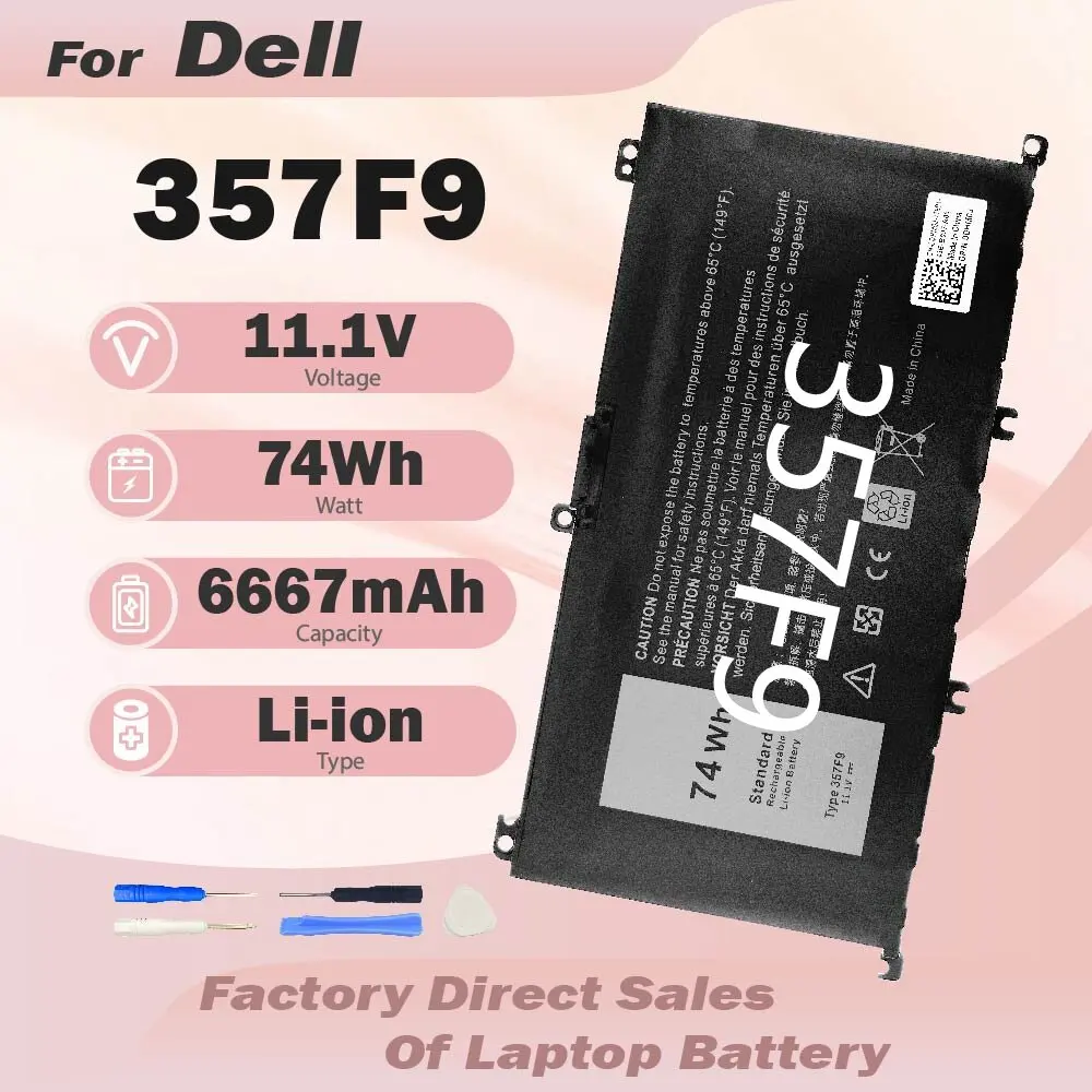 Batería 74Wh 357F9 71JF4 para DELL Inspiron 15 7559 7000 7557 7567 7566 5576 5577 P57F P65F 71JF4 INS15PD Series 15-7559 0GFJ6 17