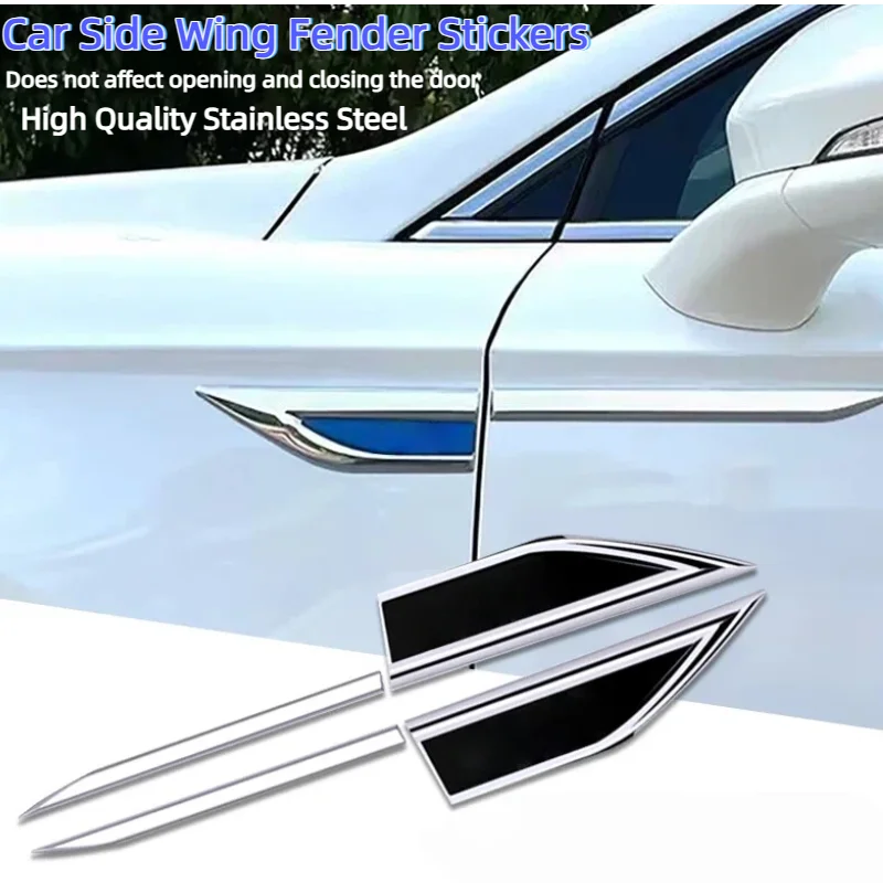 Stainless Steel Car Side Wing Fender Decor Stickers Auto Door Waist Line Body Decals For Audi BMW VW Benz Toyota Citroen Lexus