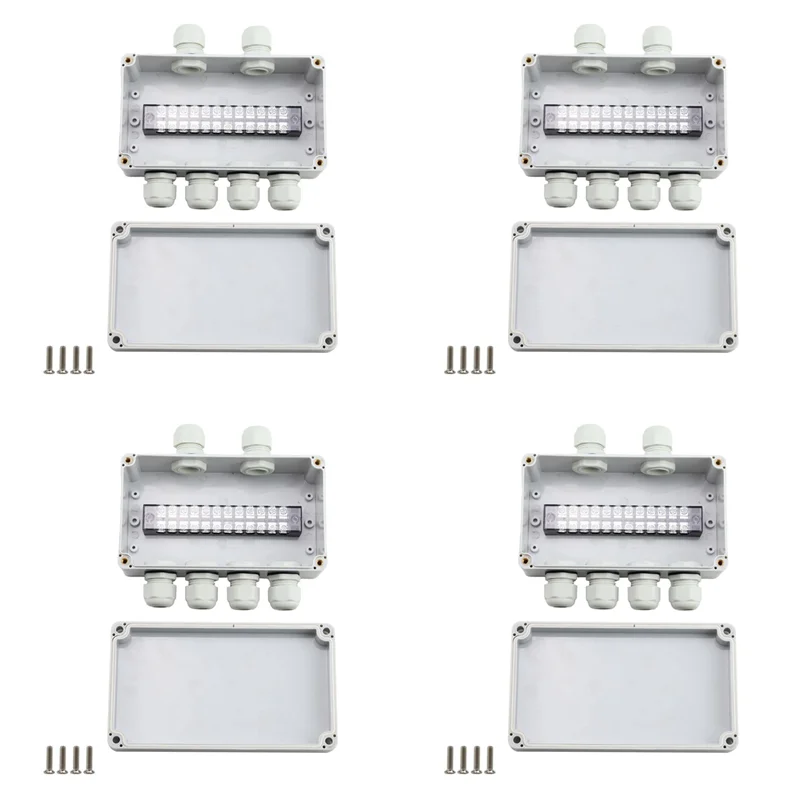 

VELIF-4X IP66 Waterproof Junction Box 2 In 4 Out Waterproof Electrical Box For Diameter 4-8 Mm Wire