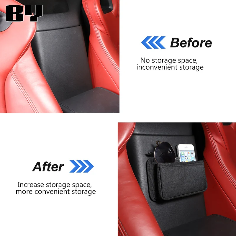 For Jaguar F-TYPE 2013+ Oxford Cloth Black Car Center Control Storage Bag Multifunctional Phone Storage Bag Car Accessories