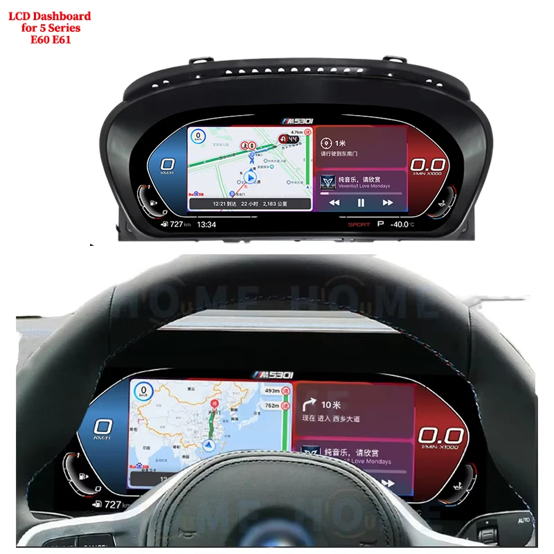 

Car LCD Digital Dashboard for 5 Series E60 E61 2003-2009 Panel Instrument Cluster Cock Speedometer Carplay Central Control