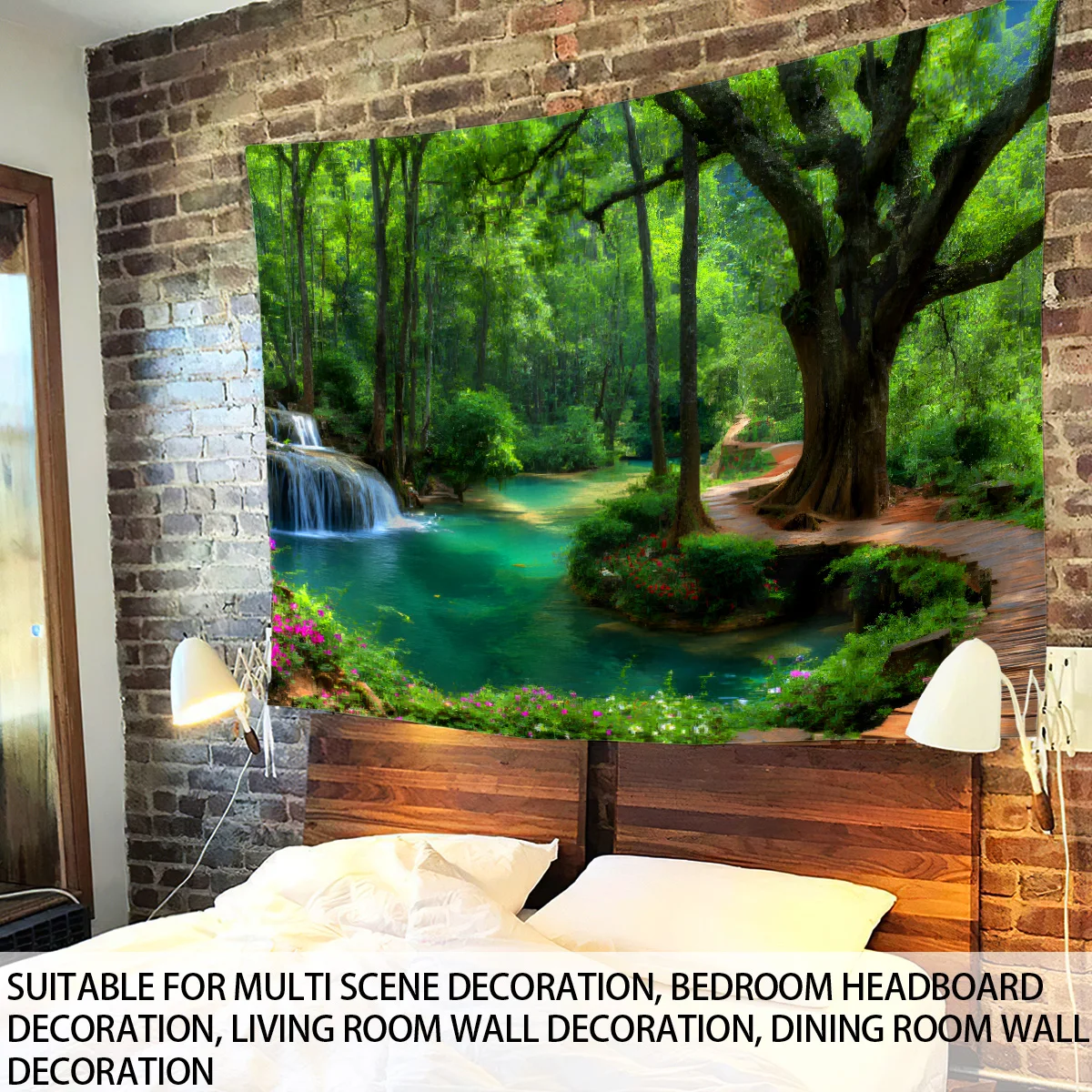 1 قطعة Ins نمط المناظر الطبيعية المطبوعة نسيج خلفية القماش تغطي الجدار القبيح الديكور أحجام متعددة آلة قابل للغسل #3