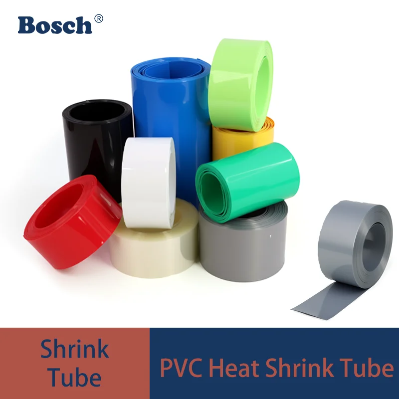 

Flame Retardant Waterproof PVC Heat Shrink Tube 36-300mm Width Li Battery Packs Insulation 5M Cable Wrap Protect Film Sleeve