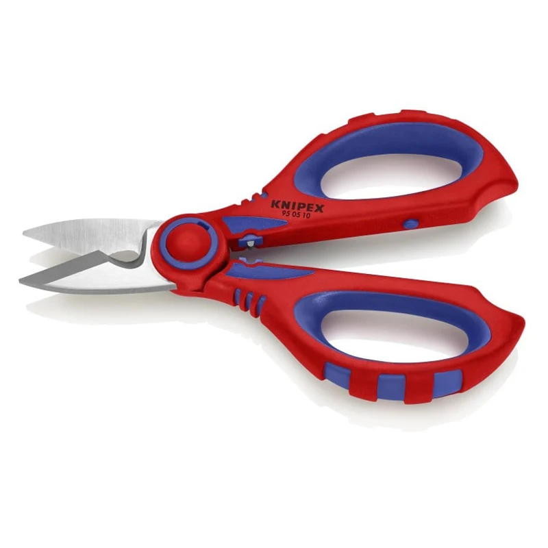 KNIPEX 95 05 10 SB Universal Electricians\' Shears 160mm Multifunctional Micro-Toothing Scissors with Plastic Belt Pouch