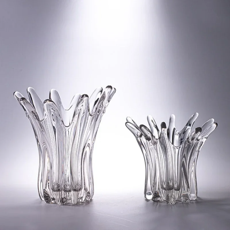 Glass Vase Transparent Water Spray Petal Shape Flower Vase Flower Arrangement Accessories Hydroponics Terrarium Flowerpot