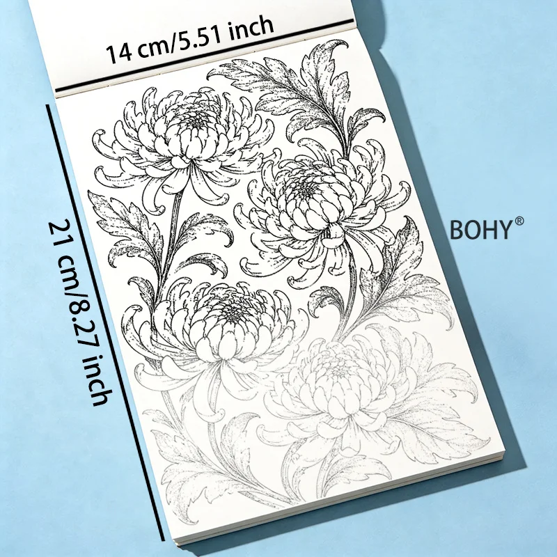 1 Hand Drawn Adult Stress Relief Line Drawing Copy Painting Book, 24 Pages, Suite for Art Enthusiasts for Leisure and Relaxation