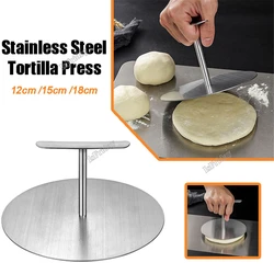 Kitchen Tool Stainless Steel Round Tortilla Press with Handle for Household hand pressure Pie Crust Cookie Pastry