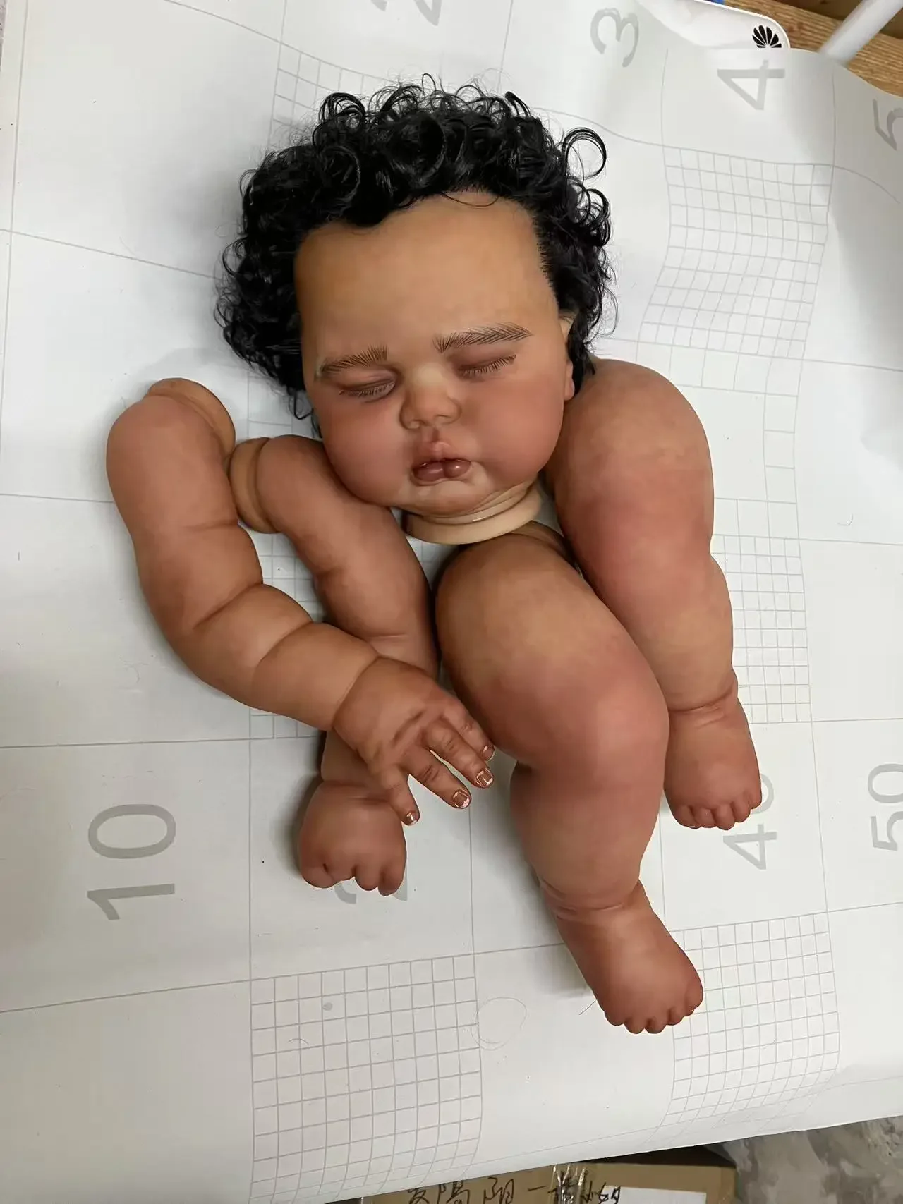 

DLS Customized Limited Supply 25inch Reborn Baby Doll Pickle With Hand-Rooted Hair Painted Kit DIY Part Dark Skin African Boy