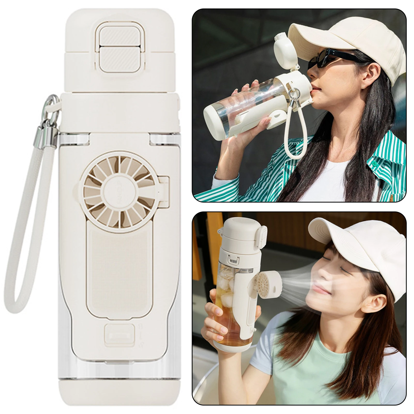 

Fan Water Bottle For School Students Portable Cooling Fan Sports Bottle Powerful Usb Rechargeable Outdoor Sports Hiking Cycling