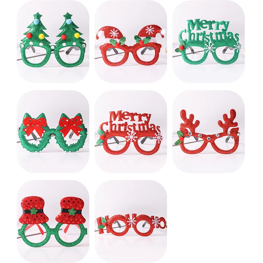 نظارات عيد الميلاد لعوب عطلة النظارات الإطار سانتا النظارات البلاستيكية نظارات الحفلات للتصوير الفوتوغرافي الدعائم عطلة الكبار