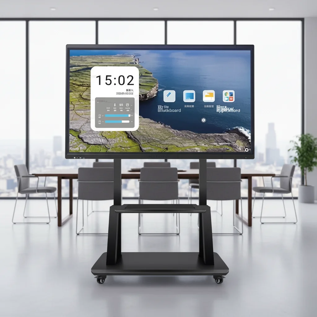4K55/ 98inch Black Education Smart Training Electronic Whiteboard Multimedia HD Dual OS Touch Conference All-in-One Machine