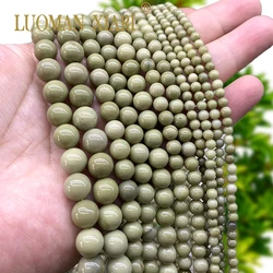 4/6/8/10MM Natural Grey Green Onyx Alashan Agate Round Stone Spacer Beads for Jewelry Making Diy Bracelet Charms Accessories