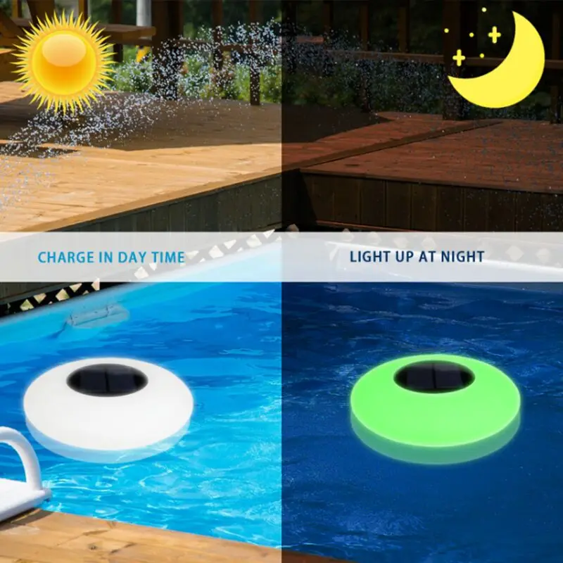 Solar Floating Pool Lights Swimming Pool Light Remote controlled 16 Colors Changing Waterproof Lawn Patio Decoration- Multicolor