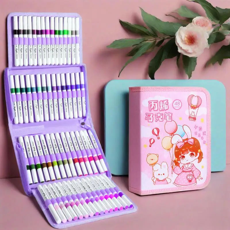 

24/36/48 Цветная сумка для хранения маркеров, вставка для ручек, большая емкость для сортировки и хранения маркеров