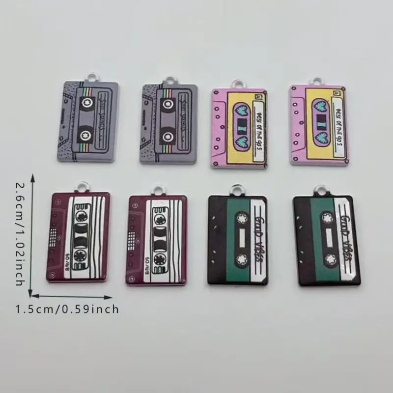 10pcs alloy jewelry accessories, oil drop printed magnetic tape pendant pendant, retro series, handmade DIY earrings, bags and s view 6