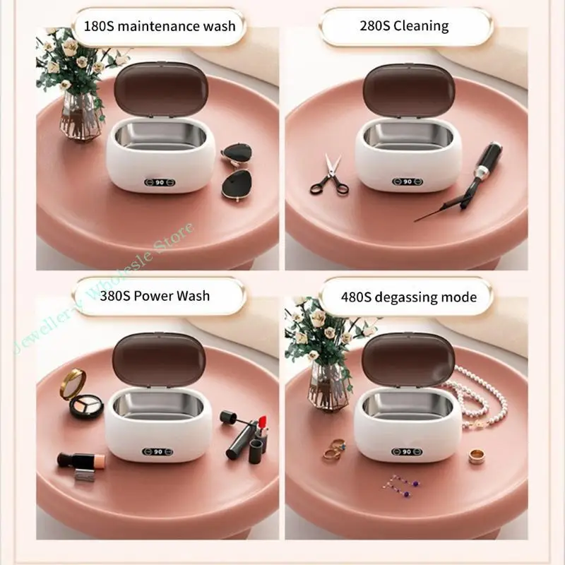 

R7UF Efficient Ultrasonic Jewelry Cleaner Jewelry Cleaning Machine Professional Jewelry Cleaner Tool with Digital Timer